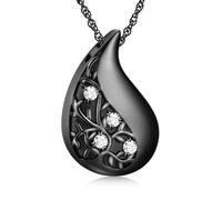 GMLRTOSPT Collana con urna a forma di goccia dell'albero della vita gioielli cremazione per ceneri ciondolo commemorativo regalo di souvenir funerario per la perdita dei propri cari
