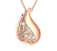 GMLRTOSPT Collana con urna a forma di goccia dell'albero della vita gioielli cremazione per ceneri ciondolo commemorativo regalo di souvenir funerario per la perdita dei propri cari