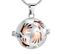 GMLRTOSPT Collana con urna funeraria con Design a Mano Cava, ricordo, con Piccolo Barattolo portacenere, Ciondolo a Forma di Sfera, Oro Rosa