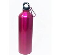 GMM Borraccia Bambini 500 ML in Alluminio C/Moschettone, Bottiglia Acqua in Alluminio, colore FUCSIA finitura Lucida, Borracce per Scuola, Sport all'aperto, Palestra, Yoga.