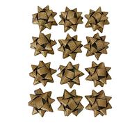 GMM Coccarde X Regalo, Fiocchi per Regali di Natale, Fiocchetti per Pacchetti Regalo Autoadesivi, Stelle Decorative per Natale, San Valentino e Ogni ricorrenza, Diametro 4,5CM Adesivo 2CM 12 PZ Oro