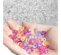 GMMA Perline pony trasparenti UV sfuse, 1000 pezzi, in plastica, carine, trasparenti, che cambiano colore, per braccialetti dell'amicizia e collane, gioielli fai da te, decorazioni per feste