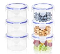 GMMG Contenitori con coperchio, 6 pezzi da 300 ml, set di contenitori per congelatore, cucina, a prova di perdite, contenitori per insalate, contenitori riutilizzabili per la conservazione di alimenti