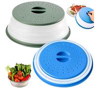 GMMG Copertura per forno a microonde, 27 cm, pieghevole, per microonde, copertura per microonde, copertura paraspruzzi per microonde, copertura per microonde (2 pezzi)