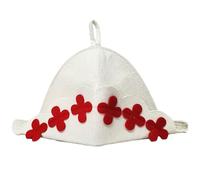 GMMH Cappello da sauna unico in feltro di lana, fiori rossi 1531, cappello da sauna con motivi divertenti per uomo e donna, in feltro, per sauna, sauna finlandese