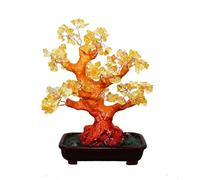 GMMH Feng Shui Albero di Denaro con 25 cm-Crassula Bonsai Giada Pietra Artificiale pfennigbaum Mano Multicolore