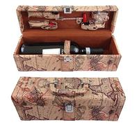 GMMH, Set da regalo con accessori per il vino, 6 pz., incl. cavatappi da sommelier, termometro, tappo, beccuccio, scatola in finta pelle, LN 16-9