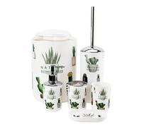 GMMH - Set di 6 accessori da bagno, con dispenser per sapone, porta saponetta e scopino per WC (divertente)