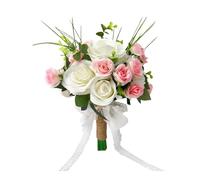 Gmokluytw Bouquet Di Rose Artificiali - Fiori In Seta Effetto Reale Con Corda In Naturale | Composizione Nuziale Per Sposa, Damigella E Decorazione Casa | Matrimonio All’Aperto, Oggetti Scenici