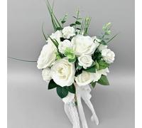 Gmokluytw Bouquet Di Rose Artificiali - Fiori In Seta Effetto Reale Con Corda In Naturale | Composizione Nuziale Per Sposa, Damigella E Decorazione Casa | Matrimonio All’Aperto, Oggetti Scenici