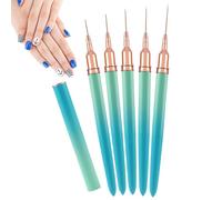 Gmokluytw Pennello per dettagli unghie,Pennelli per nail art a strisce da 5 pezzi Pennello per fodera fine | Set di pennelli per pittura su unghie Strumento di disegno per punteggiare le unghie per