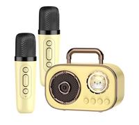 Gmokluytw Set microfono e altoparlante, macchina per karaoke con microfoni - Altoparlante wireless portatile con microfono,Forniture audio ricaricabili con doppia connessione per microfono per la sala