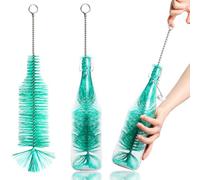 Gmonsen - Spazzola per la pulizia della bottiglia di vino, della bottiglia di birra, della tazza lunga, del cilindro di grandi dimensioni, colore: Verde