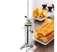 GmpTzitzith Macchina per Churros Verticale in Acciaio Inox in Stile Spagnolo, Macchina per Churros Manuale Commerciale, Dotata di 5 Stampi 3L