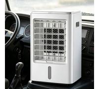 GmpTzitzith Raffrescatore D‘Aria Evaporativo con 3 velocità del Vento, Design Compatto E Salvaspazio, 7.5h Timer, Ventola di Raffreddamento per Camper, Camion