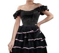 GMQWRK Corsetto rinascimentale da donna con spalle scoperte e spalline sul retro, bustino in raso con volant e maniche con volant e cerniera laterale con cerniera laterale in vita cincher shapewear