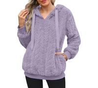 GMQWRK Felpe con cappuccio da donna Uk Fashion Baggy Felpa in pile con tasche Fuzzy Peluche Felpa con cappuccio Maglione Casual Largo Manica Lunga Tunica Top con Cappuccio Autunno Inverno Calda