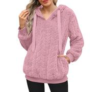 GMQWRK Felpe con cappuccio da donna Uk Fashion Baggy Felpa in pile con tasche Fuzzy Peluche Felpa con cappuccio Maglione Casual Largo Manica Lunga Tunica Top con Cappuccio Autunno Inverno Calda
