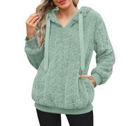 GMQWRK Felpe con cappuccio da donna Uk Fashion Baggy Felpa in pile con tasche Fuzzy Peluche Felpa con cappuccio Maglione Casual Largo Manica Lunga Tunica Top con Cappuccio Autunno Inverno Calda