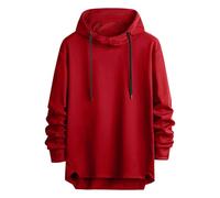 GMQWRK Felpe con cappuccio da uomo con motivo geometrico Uk Felpe girocollo Pullover comodo abbigliamento per le vacanze da indossare con pantaloni della tuta autunno inverno primavera abiti, Rosso, L