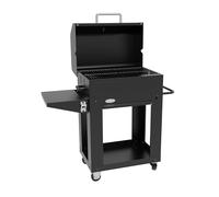 GMR Trading Barbecue a Legna XXL - BBQ a Carbone da Esterno, Griglia Ampia (71,5x26cm), 2 Ripiani Laterali, Struttura Solida, Design Nero - Made in Italy