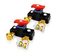 GMRIEK 2 Pezzi Stacca Batteria 12V,Stacca Batteria per Auto,Interruttore Automatico in Rame Puro Regolabile,Trasmissione Stabile,Alta Conducibilità,Per Accessori per Batterie(Modello Rosso)
