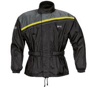GMS Douglas Giacca da pioggia moto, nero-giallo, taglia 12XL