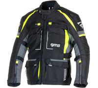GMS-Moto Everest 3in1, giacca tessile impermeabile 4XL male Nero/Grigio/Giallo Fluo