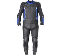 GMS GR-1 Tuta in pelle da moto a due pezzi, nero-bianco-blu, taglia 50 per maschi