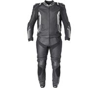 GMS GR-1 Tuta in pelle da moto a due pezzi, nero/grigio/bianco, Taglia 98