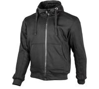 GMS Grizzly Felpa con cappuccio da moto impermeabile, nero, Taglia XXL