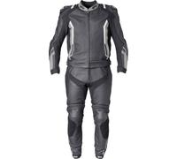 GMS-Moto GR-1, tuta in pelle 2 pezzi. 102 male Nero/Grigio/Bianco