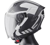 GMS-Moto Vectus Graphic, casco aperto XS female Grigio Scuro/Bianco