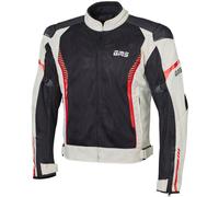 GMS Samu Mesh Giacca tessile moto, grigio/nero/rosso, Taglia M