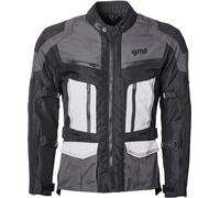 GMS Tigris impermeabile Moto Tessile Giacca, nero/grigio/bianco, Taglia 3XL