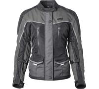 GMS Twister Neo impermeabile Giacca tessile moto da donna, nero-grigio, taglia 2XL per donne