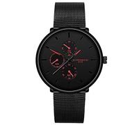 Gms2100b-8a Orologio da lavoro semplice cinturino in maglia inossidabile al quarzo da uomo selvaggio, C, misura unica
