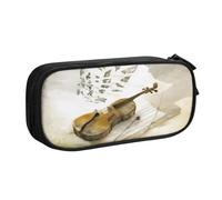 GMSGHJHDR Astuccio con stampa 3D con farfalla e violoncello, grande capacità, organizer per cancelleria scolastica con scomparti con cerniera, astuccio per matite per ragazze, ragazzi, studenti