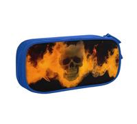 GMSGHJHDR Astuccio per matite con stampa 3D con teschio fantasma horror, grande capacità, organizer per cancelleria scolastica con scomparti con cerniera, astuccio per matite per ragazze, ragazzi