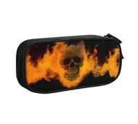 GMSGHJHDR Astuccio per matite con stampa 3D con teschio fantasma horror, grande capacità, organizer per cancelleria scolastica con scomparti con cerniera, astuccio per matite per ragazze, ragazzi