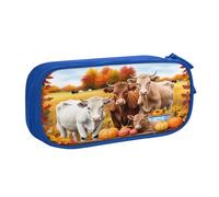 GMSGHJHDR Astuccio per matite con stampa 3D Highland Cow, grande capacità, per cancelleria scolastica, organizer con scomparti con cerniera, astuccio per matite per ragazze, ragazzi, studenti