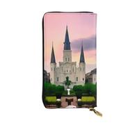 GMSGHJHDR Jackson Square Portafoglio lungo in pelle da donna con cerniera - Borsa in pelle PU con più scomparti per carte di credito e tasca per monete, elegante pochette porta carte telefoniche, 3D,