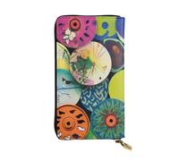 GMSGHJHDR Portafoglio lungo da donna in pelle con ombrelli in carta oleata con cerniera - Borsa in pelle sintetica con scomparti multipli per carte e portamonete, elegante porta carte telefoniche, 3D,