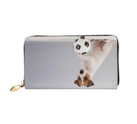 GMSGHJHDR Portafoglio lungo in pelle 3D da donna con zip - Borsa in pelle PU con scomparti multipli per carte e portamonete, elegante pochette porta carte di credito, 3D, Taglia unica, Minimalista