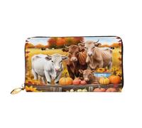 GMSGHJHDR Portafoglio lungo in pelle 3D Highland Cow, da donna, con cerniera, in pelle PU, con scomparti multipli per carte di credito e portamonete, elegante pochette porta carte telefoniche, 3D,