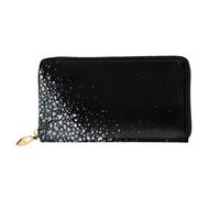 GMSGHJHDR Portafoglio lungo in pelle 3D nero bianco glitterato da donna con cerniera - Borsa in pelle PU con più slot per carte e tasca per monete, elegante pochette porta carte di credito per