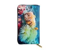 GMSGHJHDR Portafoglio lungo in pelle da donna con cerniera - Portafoglio in pelle PU con scomparti multipli per carte e portamonete, elegante pochette porta carte di credito, 3D, Taglia unica,