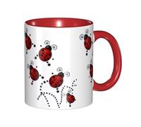 GMSGHJHDR Tazze in ceramica bicolore colorata, 325 ml, elegante arte 3D con coccinelle tracce colorate all'interno in ceramica tazza da caffè tazza da tè, tazze da caffè per casa, ufficio e cucina |