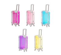 GMSLuu Mini valigetta simulazione trolley, 12 pezzi rettangolare in materiale ABS, moderno, 4 ruote per pezzo per caramelle, fermagli per capelli, biscotti, tè