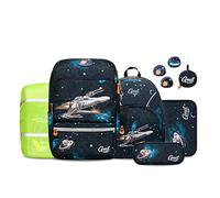 GMT for Kids Set di 6 zaini per la scuola, ergonomici, ultra leggeri, per la scuola, per bambini, per la scuola, per la scuola elementare, 1-4a classe, 22 l, Blu oltremare, 6-pezzi, Rucksack